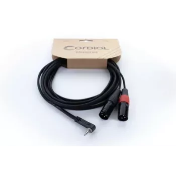 Cordial EY 1 WRMM XLR Y-adapterio kabelis 3,5 mm TRS male į 2x XLR male 1 m juodas 14873