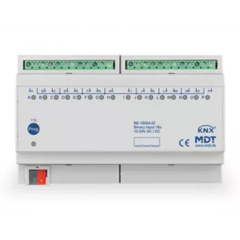 MDT BE-16024.02 Dvejetainis įvesties modulis 16 kanalų 8TE DIN bėgiui 24V AC/DC KNX