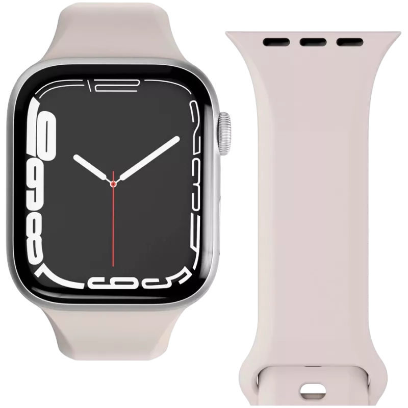 VONMÄHLEN Classic Band 2 odinis laikrodis Apple Watch 40/41/42mm, kreminės spalvos pilno grūdo odos apyrankė