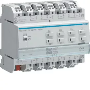 Hager TYAS628C 8 kanalų roletų/žaliuzių pavara KNX 230V