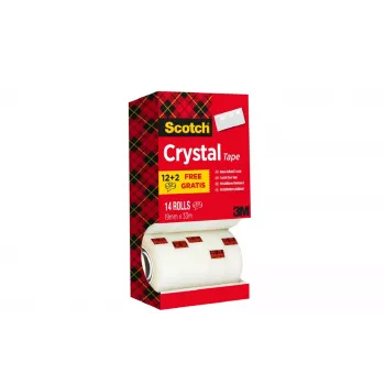 3M Scotch Crystal Clear lipni juosta 19 mm x 33 m permatoma blizgi polipropileno (6-1933R14)