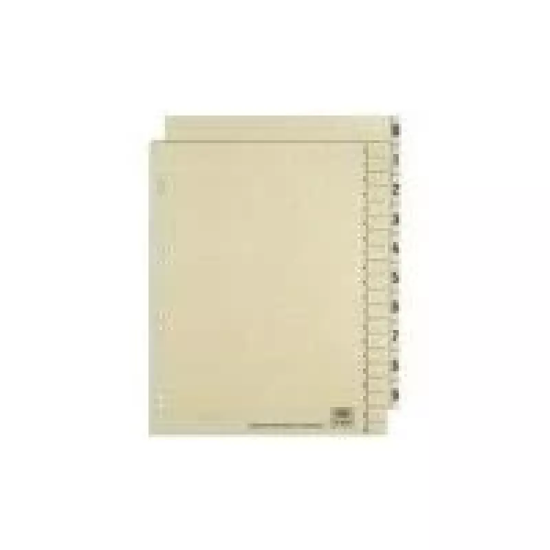 ELBA skirtukai, dvipusis spaudinys, šamio spalvos, 240 x 300 mm, kraftinis kartonas 200 g/m², sustiprintos skylės (06455)
