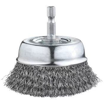 kwb puodelinis šepetys - susukta viela - 0,3 mm - 6 mm - 7,5 cm - metalas - akmuo - metalas (606330)