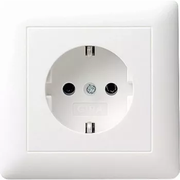 GIRA Standard 55 Schuko lizdas su visu dangteliu, grynas baltas šilko matinis (0440 27)