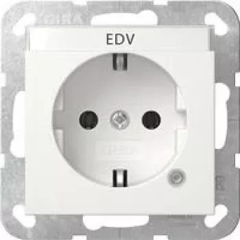 Gira SCHUKO lizdas su kontroliniu LED ir padidinta apsauga nuo prisilietimo, grynas baltas blizgus, 16 A, 250 V, įleidžiamas, System 55 445203