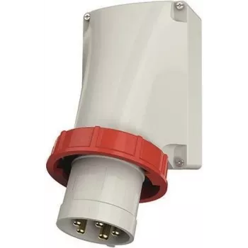 MENNEKES CEE 5 polių 125A 400V 6h IP67 tiesioginio kampo prietaiso įvadas su varžtiniais gnybtais, raudonas