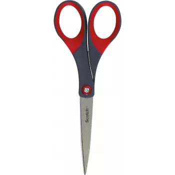 3M Scotch Precision žirklės 180 mm raudonos/pilkos smailiu antgaliu nerūdijančio plieno Comfort Grip (1447)