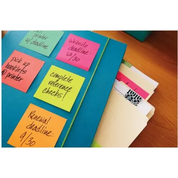 3M Post-it Notes 655-6-POP lipnūs lapeliai, 127 x 76 mm, Powerpink, 100 lapelių, perklijuojami