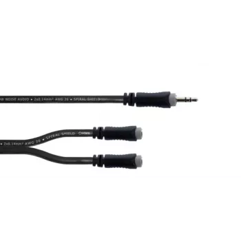 Cordial 14883 3,5 mm stereo Y-adapterio kabelis, 1x jack tėvas į 2x jack motiną, 0,3 m, juodas