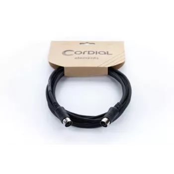 Cordial MIDI sujungimo kabelis 1 m, 5-pin DIN male to male, juodas (14894)