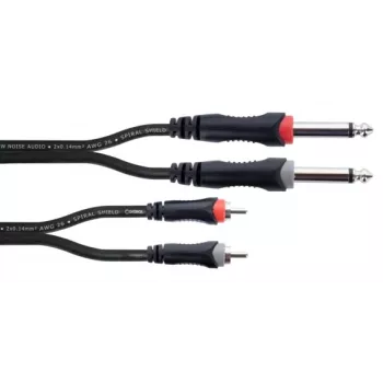 Cordial 14840 Audio Cable 6,3 mm Mono Jack to RCA 1,5 m juodas