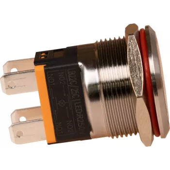 JOY-IT Button22C-02 fiksuojantis mygtukas, raudonas, 240 V AC, 15 A, IP67, IK10, montuojamas skydelyje