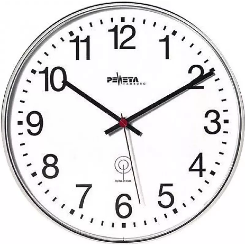 PEWETA Radiovaldomas sieninis laikrodis, matinis plastikas, 30 cm, juodas/baltas 51.130.313