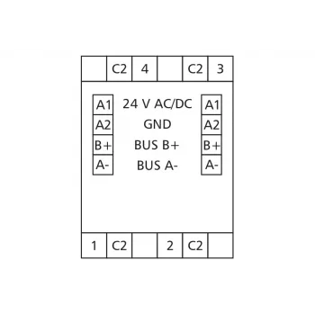 METZ MR-F-AO4 Modbus RTU analoginių išėjimų modulis, 4 kanalai, RS485, 16 bitų, DIN bėgelis 110835130270