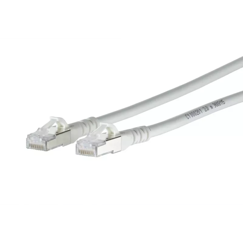 METZ CONNECT 1308450388-E Cat6a S/FTP tinklo komutacinis kabelis, RJ45, 0,3 m, baltas