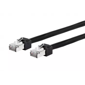 METZ CONNECT 13084U1500-E Cat.6 Ultraflex500 VoIP komutacinis kabelis RJ45 male to RJ45 male, AWG 26/7, PUR, juodas, 1,5 m