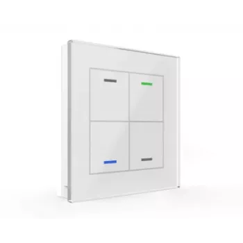 MDT BE-GTL4TW.01 Glass Switch II Light 4 mygtukų baltas stiklinis KNX jungiklis