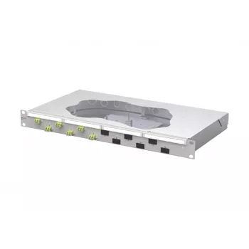 METZ CONNECT šviesolaidinis sujungimo paskirstymo skydas 6xLC-D OM5 1U 19 inch stovo montavimui 1504587M06-F