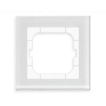 MDT stiklo rėmelis 1 vietos baltas 63 mm moduliams BE-GTR163W.01