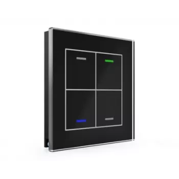 MDT Glass Push-button II Light 4-fold RGBW juodas BE-GTL4TS.01S