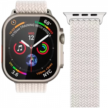VONMÄHLEN Woven Loop Apple Watch 44mm, 45mm, 49mm apyrankė - kreminė