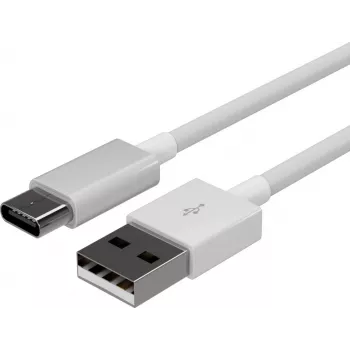 FLEXLINE FL31-13043 USB-A į USB-C įkrovimo ir duomenų perdavimo kabelis, 2.0, ABS, baltas, 2m