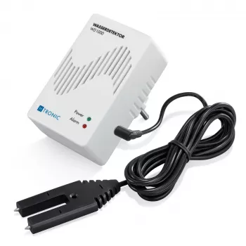 H-Tronic 1114720 Vandens nuotėkio detektorius su išoriniu jutikliu, kištukinis, 230V AC, garsinis aliarmas 85 dB, relės išėjimas, 2 m jutiklio kabelis