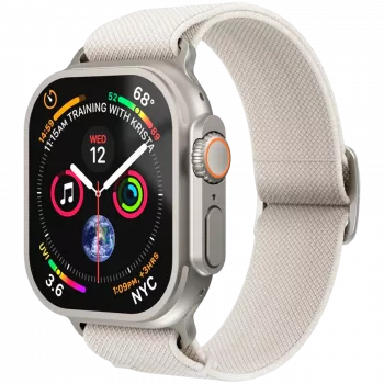 VONMÄHLEN Classic Nylon Loop apyrankė Apple Watch 40/41/42mm, kreminės spalvos
