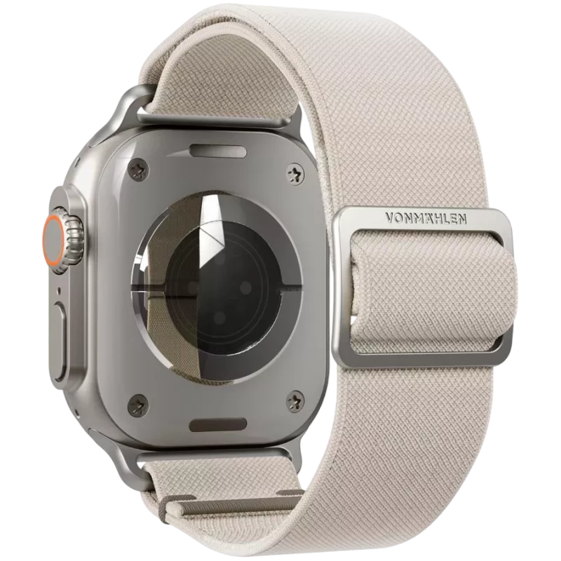 VONMÄHLEN Classic Nylon Loop apyrankė Apple Watch 40/41/42mm, kreminės spalvos