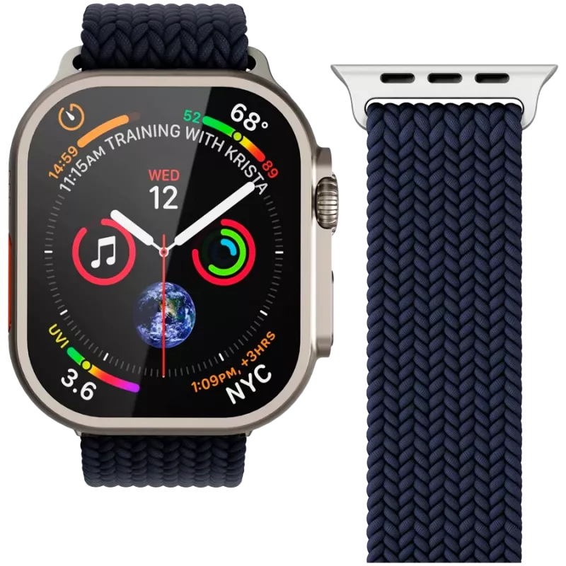 VONMÄHLEN austas nyloninis apyrankė Apple Watch 40/41/42mm, tamsiai mėlyna