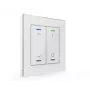 MDT BE-GTL2TW.C1 Glass Push Button II Light 2-jų kanalų RGBW stiklinis mygtukas su temperatūros jutikliu, baltas, KNX