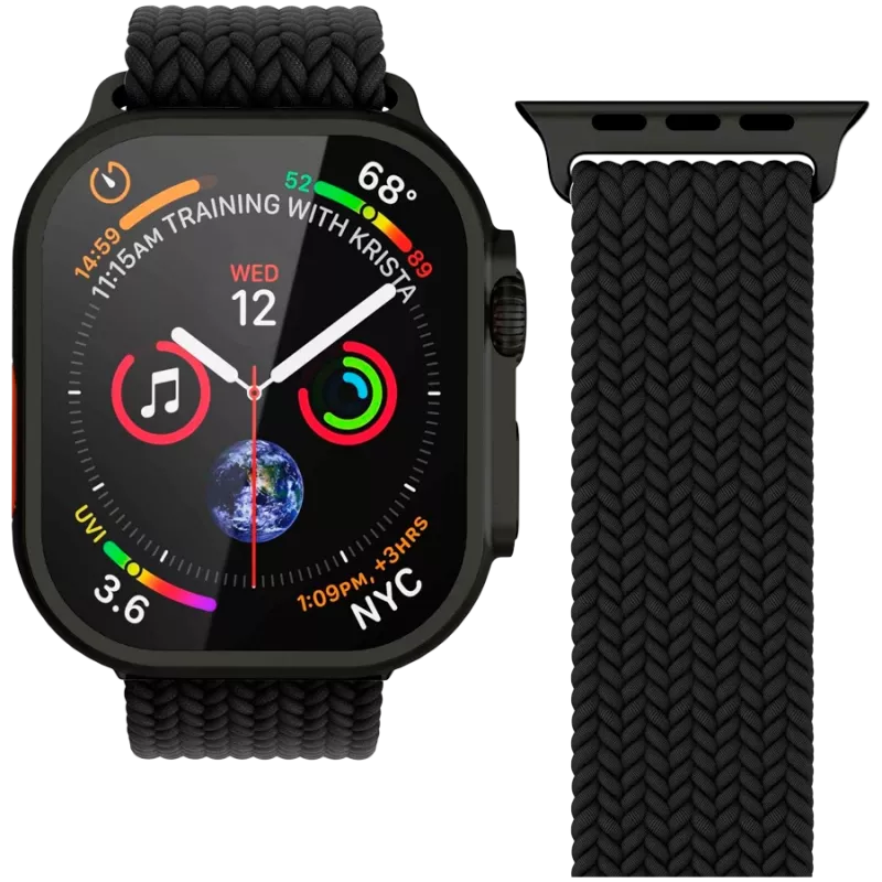 VONMÄHLEN Woven Loop 44, 45, 46, 49mm vieno dydžio, visiškai juodas
