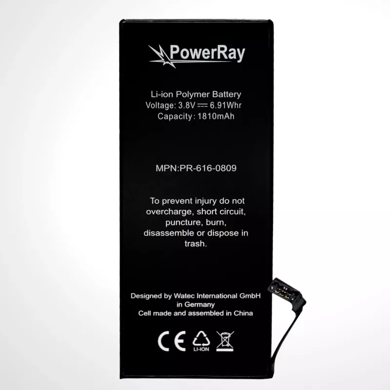 PowerRay baterija PR-616-0809 iPhone 6, 1810 mAh, didmeninė pakuotė