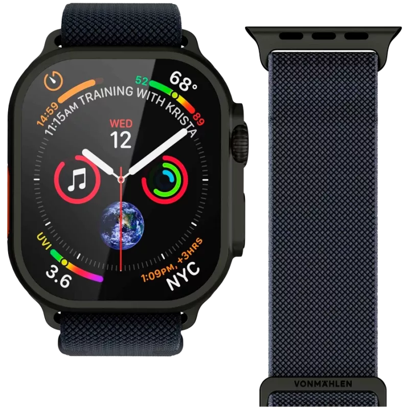 Vonmählen Classic Nylon Loop apyrankė Apple Watch 40/41/42 mm, One Size, Navy Black