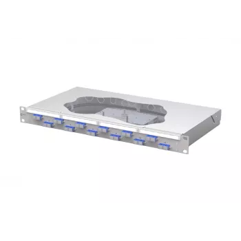 METZ CONNECT OpDAT fix optinio pluošto sujungimo pach panelis, 12x SC-Duplex OS2, 1U, šviesiai pilkas 150459E212-F