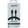 PowerRay USB-C į Lightning duomenų ir įkrovimo kabelis 3 m, juodas, tekstilinis pintas, MFi sertifikuotas PR-DCCL300TBK