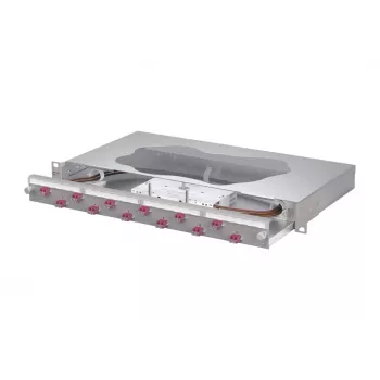 METZ CONNECT Splice Patch Panel 12x LC-Duplex OM4, 1U, 19 inch Rack Mount, pilkas 1504677512-F