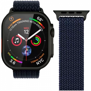 VONMÄHLEN Woven Loop 44/45/46/49mm Apple Watch apyrankė, Navy Black