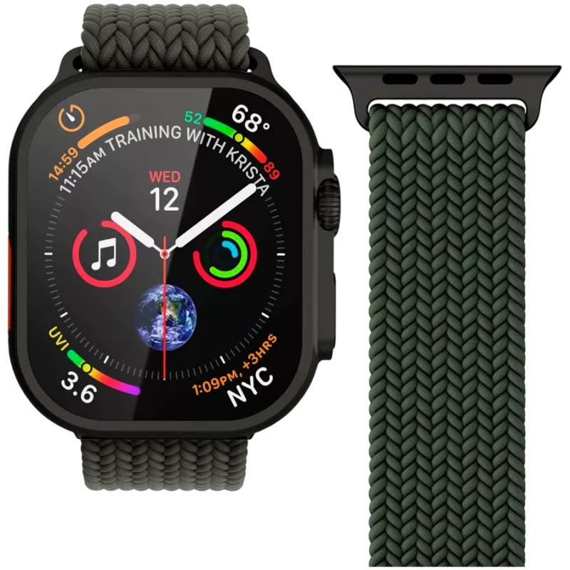 VONMÄHLEN austas laikrodis Apple Watch 44/45/46/49mm, Olive Black