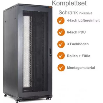 IT-BUDGET 19 inch serverių spintos SRK komplektas 42U 800x1000 mm išardytas juodas