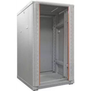 IT-BUDGET 19 inch Tinklo spintelė SRK - 22U - 600x600 mm - Stiklo/Plieno durelės - Surinkta - Šviesiai pilka 99ITB19SRK2266GGNM