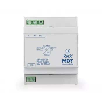 MDT STV-0024.01 magistralės maitinimo šaltinis 4TE DIN bėgiui 24V DC 750mA