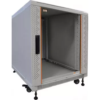 IT-BUDGET 19 inch Tinklo spintelė SRK 12U 600x800 mm Šviesiai pilka Išardoma su Stiklo/Plieno Durimis