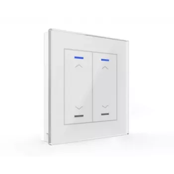 MDT BE-GTL20W.A1 Stiklinis mygtukas Glass Push Button II Light 2-jų kanalų RGB-W baltas žaliuzių/roletų valdymui