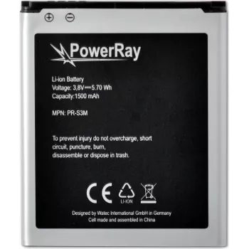 PowerRay baterija PR-S3M, skirta Samsung Galaxy S3 Mini, 1500 mAh, be įpakavimo