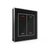MDT Glass Push-button II Light 2-gang RGBW juodas BE-GTL20S.01S
