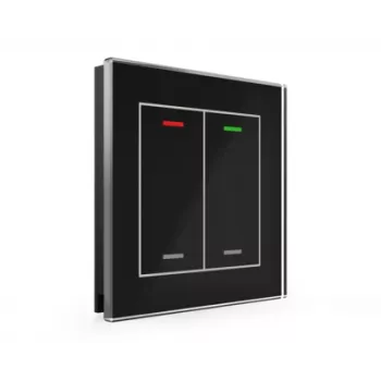 MDT Glass Push-button II Light 2-gang RGBW juodas BE-GTL20S.01S