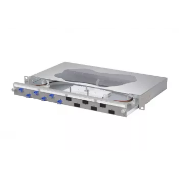 METZ CONNECT Fiber Optic Splice komutacinė panelė 6xLC-D OS2 1U Rack Mount 1504697406-F