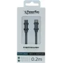 PowerRay USB-C į Lightning duomenų kabelis 0,2 m, tekstilinis, pilkas PR-DCCL020TGY
