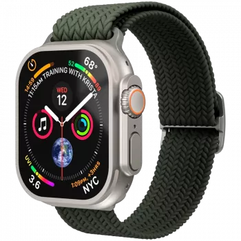 VONMÄHLEN austas nyloninis apyrankė Apple Watch 40/41/42mm, alyvuogių spalvos